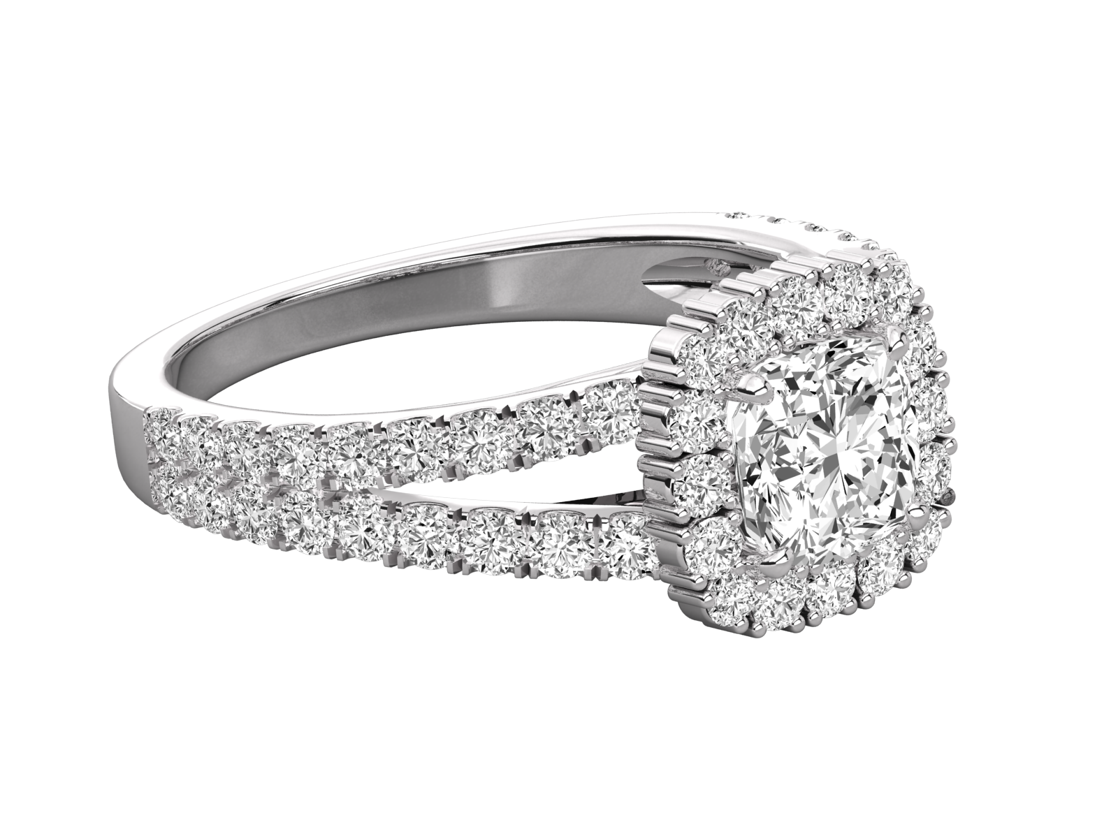 Keeva Jewels Round And Cushion Diamond Halo Engagement Ring - KJR5224