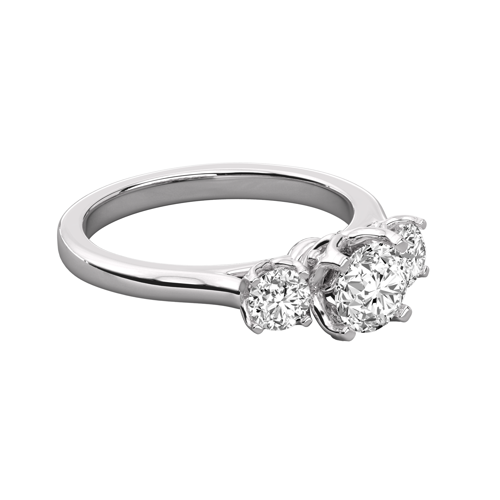 Keeva Jewels Round Diamond Prong Set 3 Stone Wedding Band - KJR5032