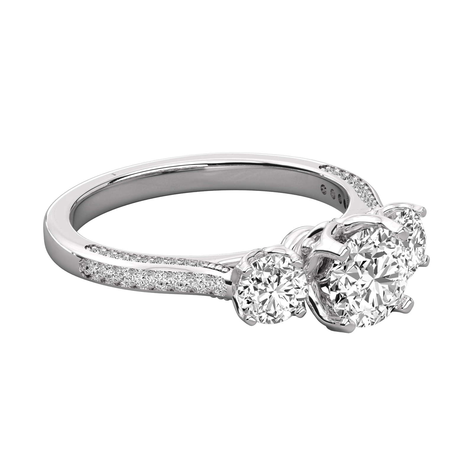 Keeva Jewels Round Cut Diamond 3 Stone Engagement Ring - KJR5034