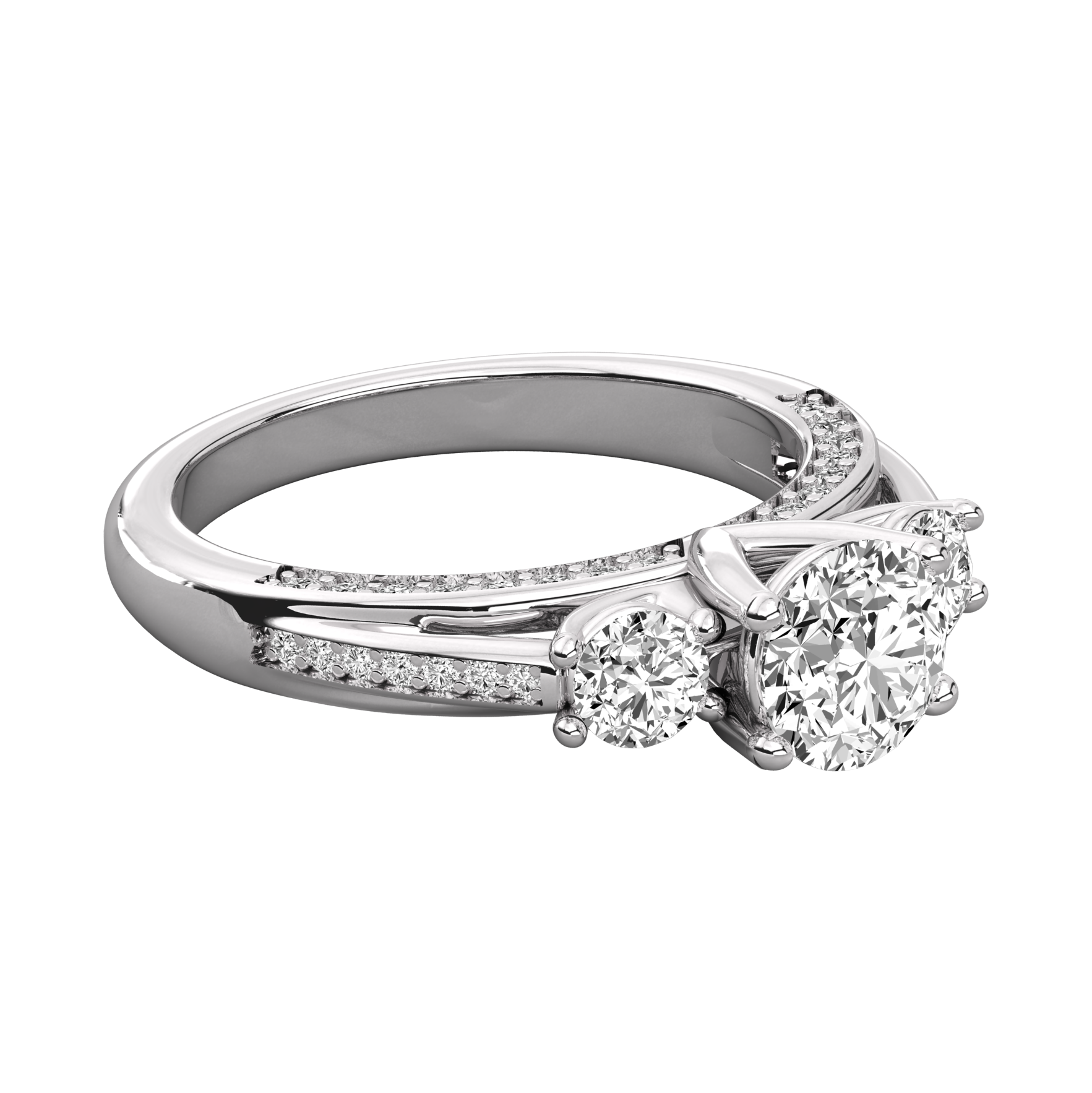 Keeva Jewels Round Cut Diamond 3 Stone Engagement Ring - KJR5039