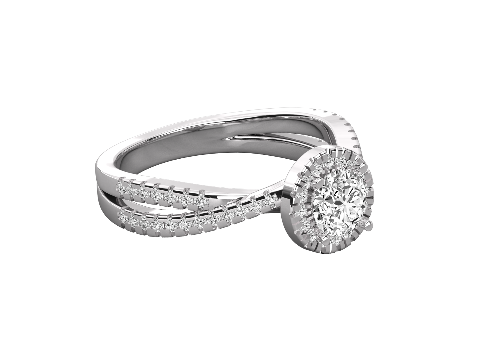 Keeva Jewels Round Diamond Solitaire Halo Wedding Band - KJR5133