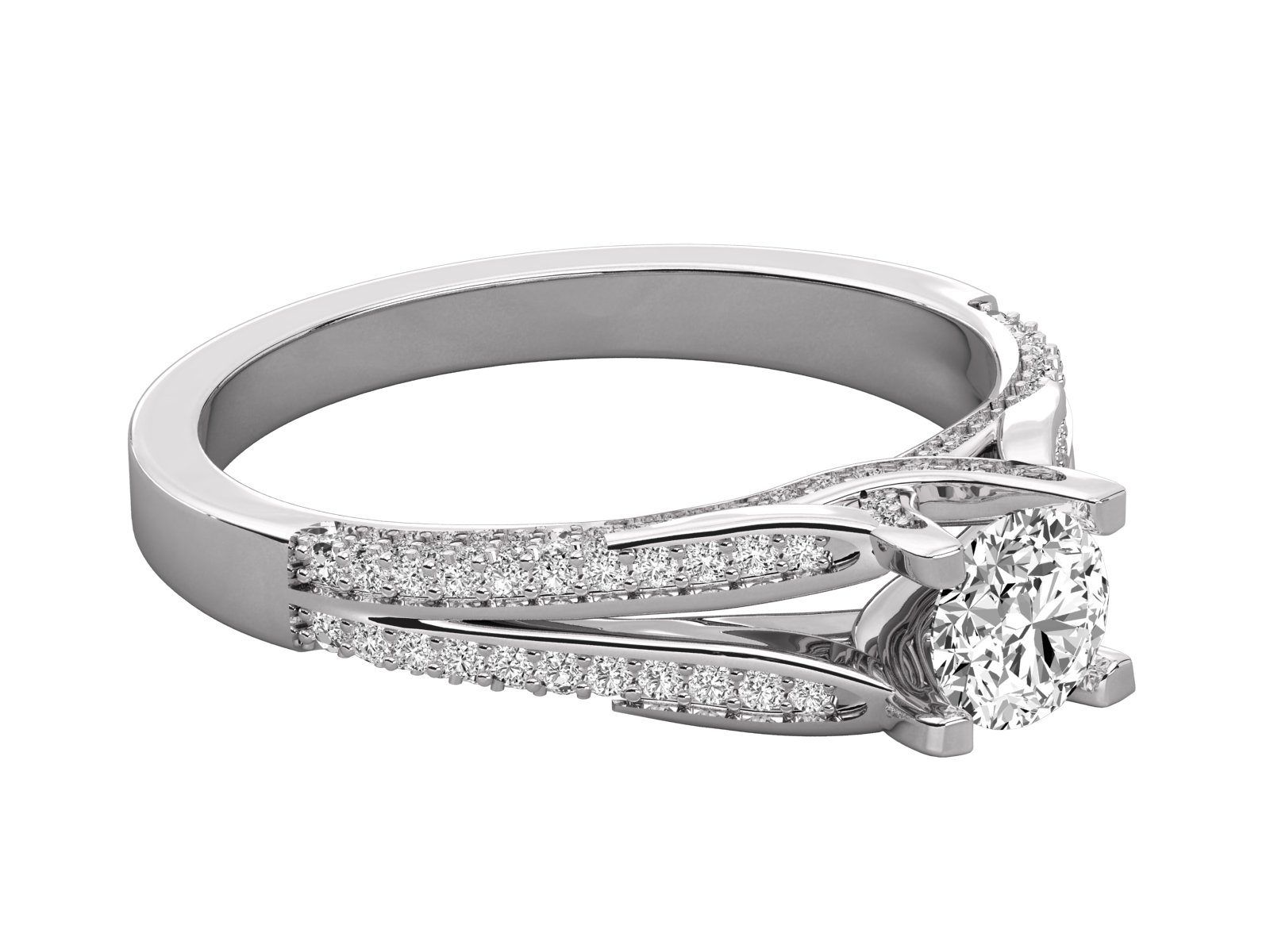 Keeva Jewels Round Cut Diamond Two Curved Shank Wedding Band - KJR5143