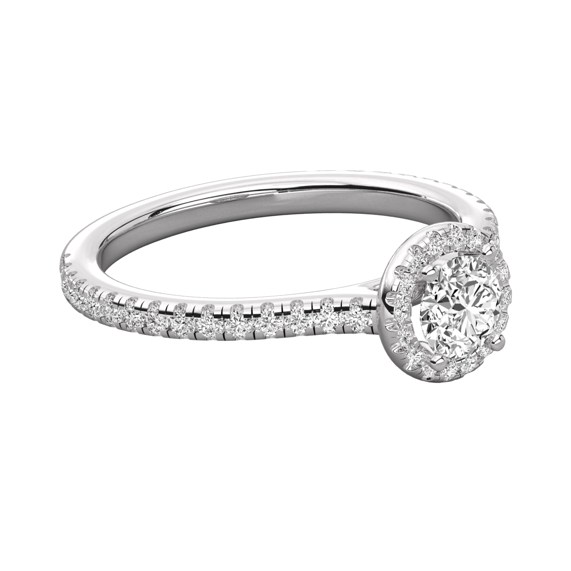 Keeva Jewels Round Diamond Micro Prong Set Halo Engagement Ring - KJR5095