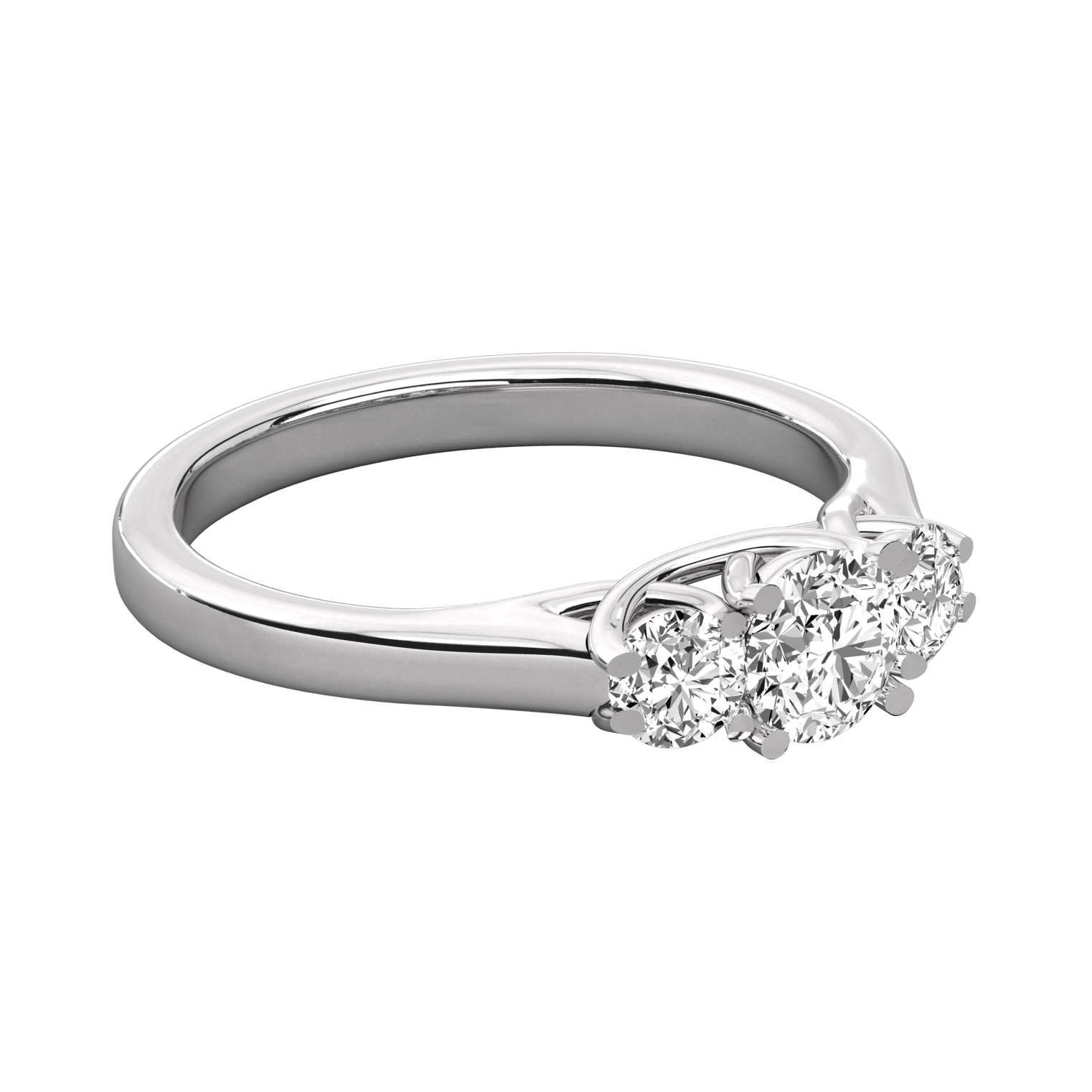 Keeva Jewels Round Cut Diamond 3 Stone Wedding Band - KJR5052