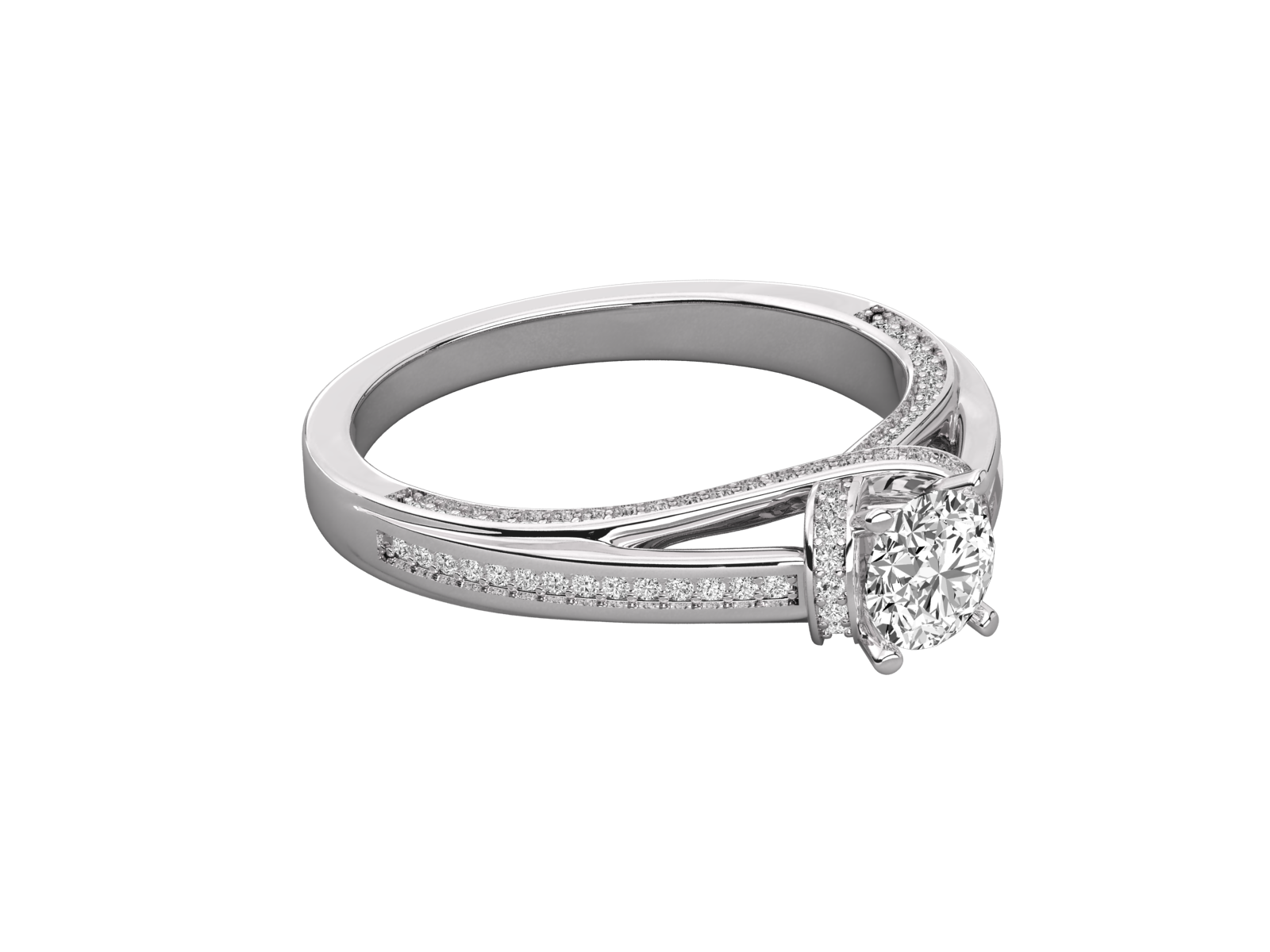 Keeva Jewels Round Diamond  Cross Shank Solitaire Wedding Band - KJR5136