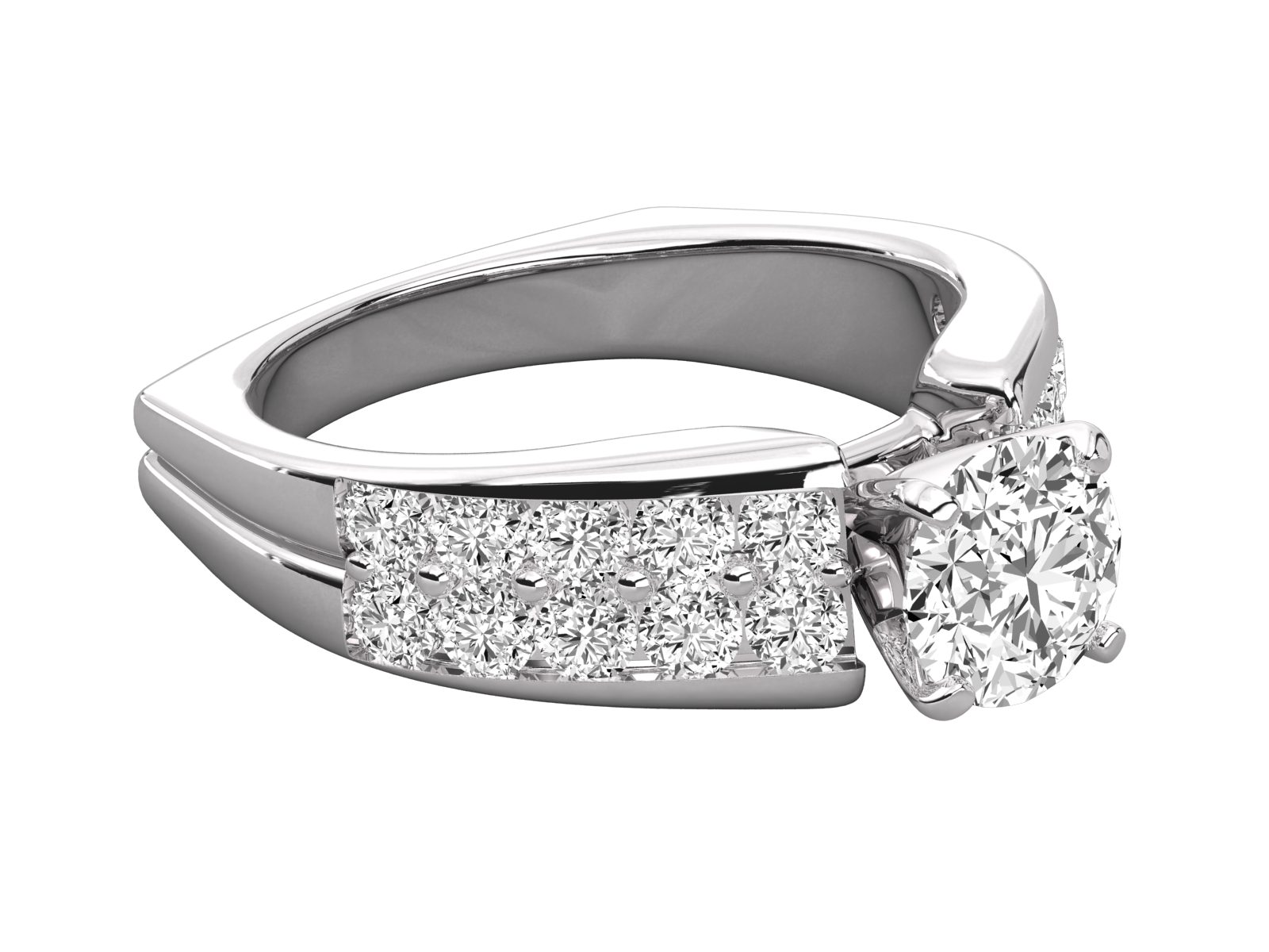 Keeva Jewels Round Diamond Prong Set Designer Engagement Ring - KJR5223