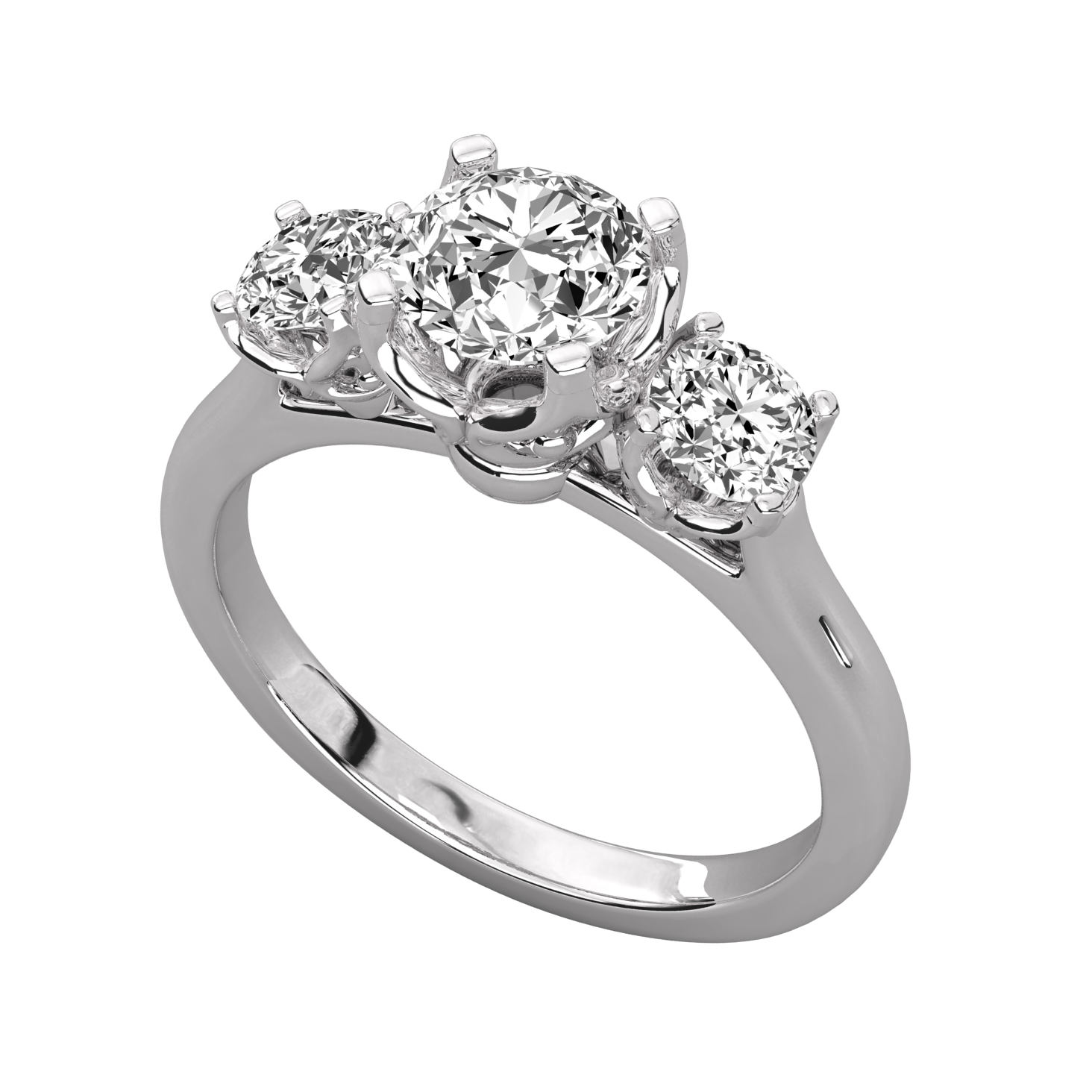 Keeva Jewels Round Diamond Prong Set 3 Stone Wedding Band - KJR5032