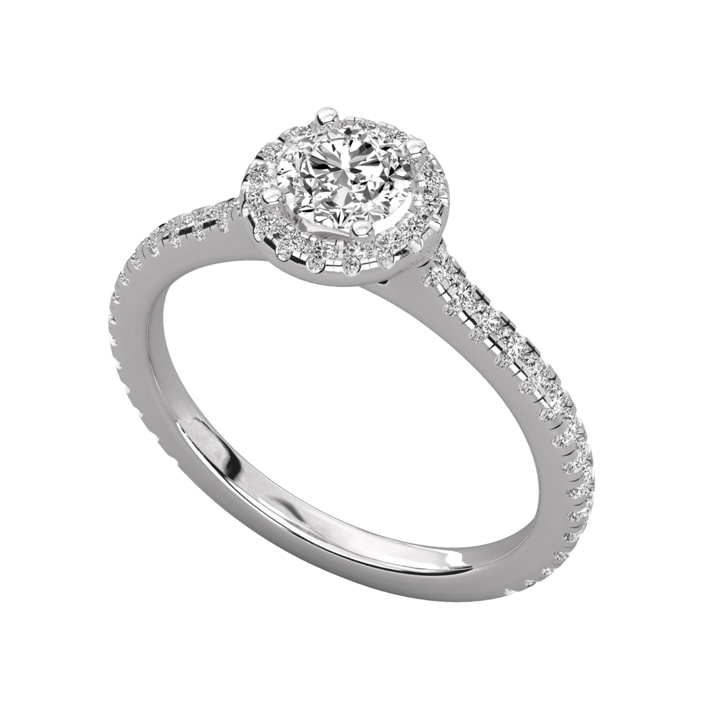 Keeva Jewels Round Diamond Micro Prong Set Halo Engagement Ring - KJR5095