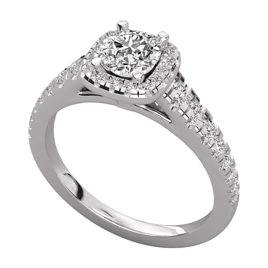 Keeva Jewels Round Diamond Square Halo Engagement Ring - KJR5093