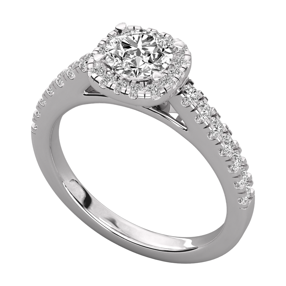 Keeva Jewels Round Diamond Halo Engagement Ring - KJR5090