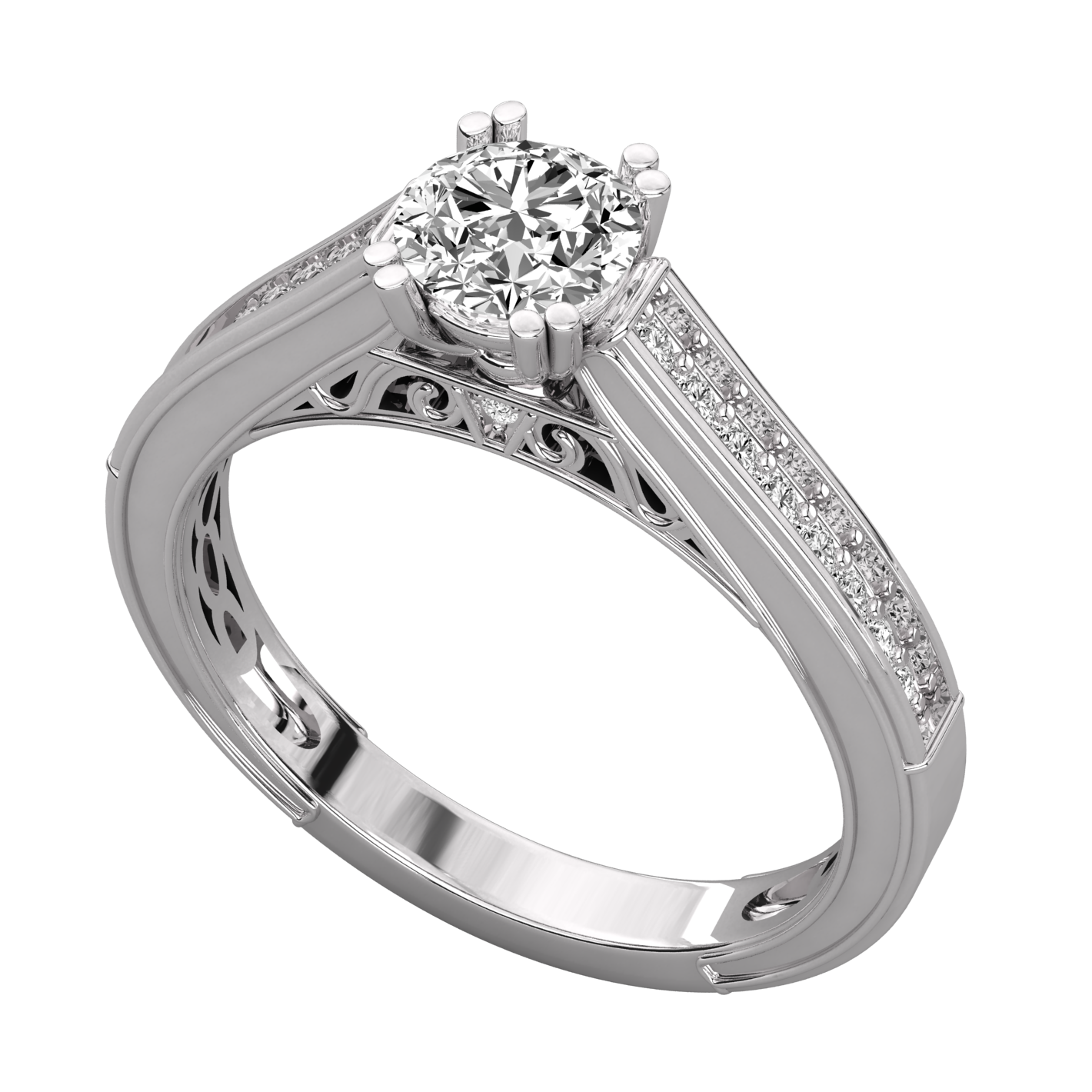 Keeva Jewels Round Diamond 8 Prong Engagement Ring - KJR5185