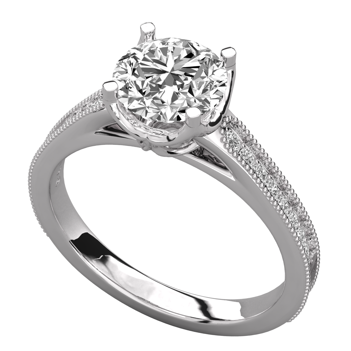 Keeva Jewels Round Diamond Designer Solitaire Wedding Ring - KJR5184