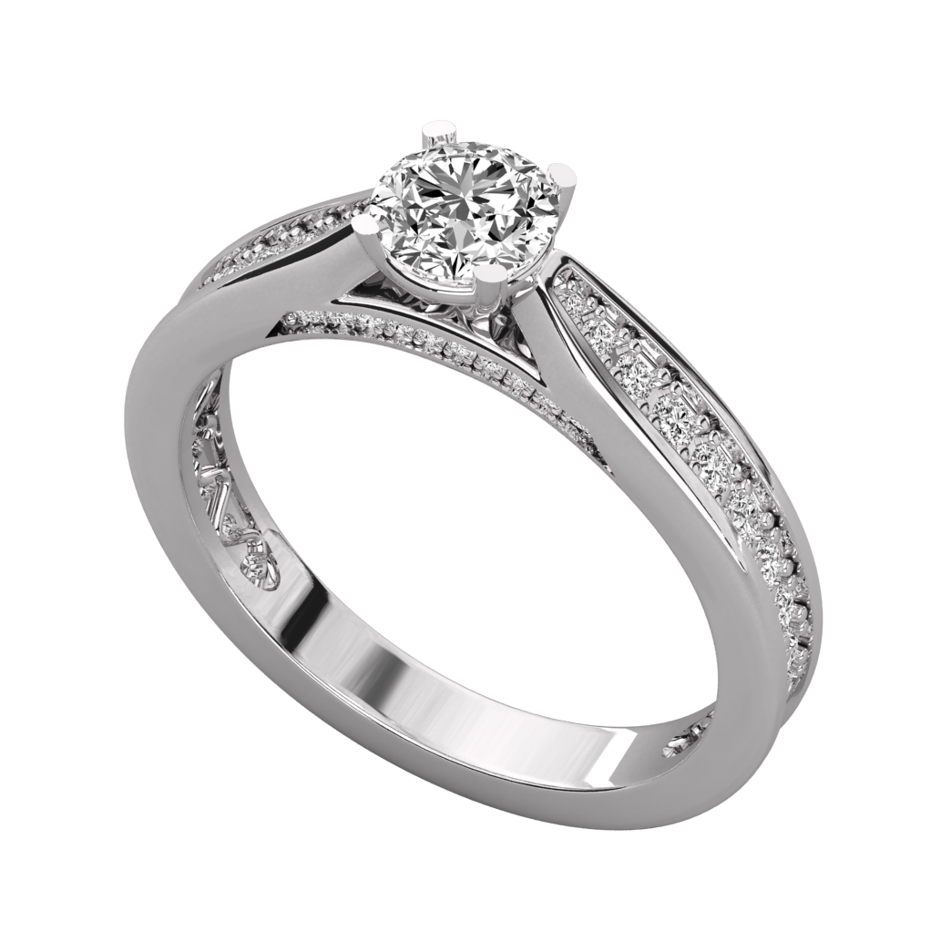 Keeva Jewels Round Diamond Solitaire Wedding Band - KJR5139