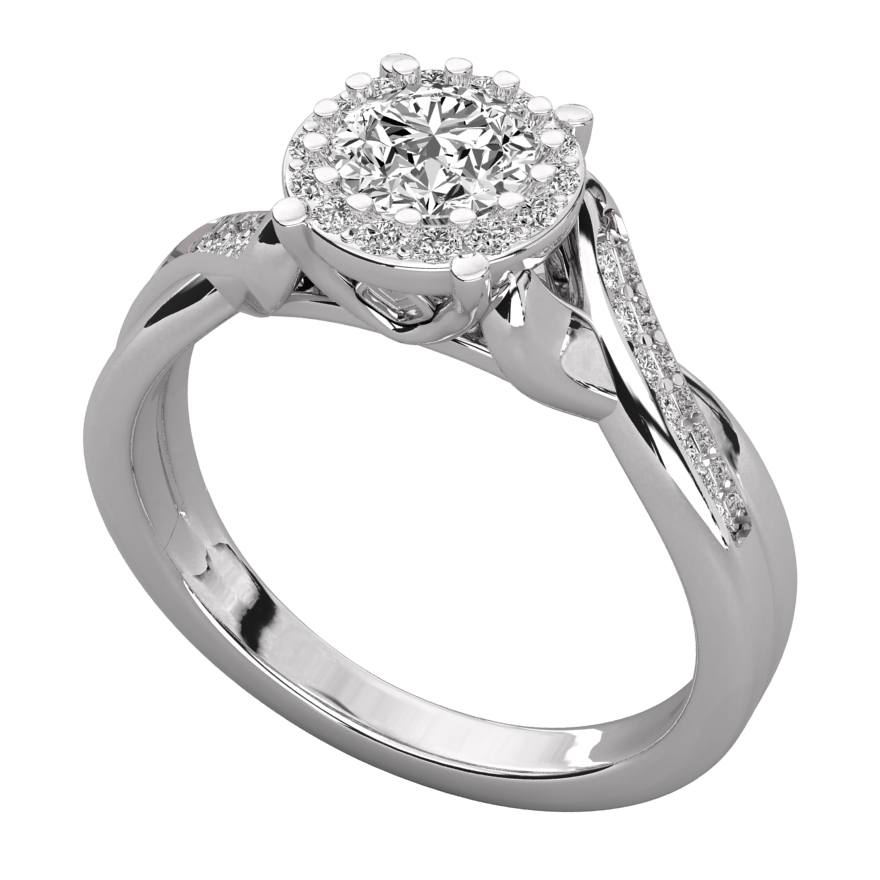 Keeva Jewels Round Diamond Twisted Shank Halo Engagement Ring - KJR5091