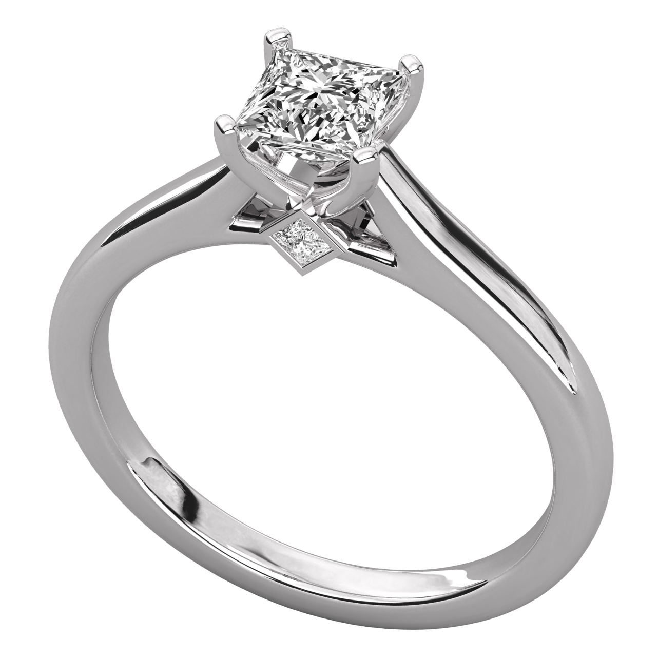 Keeva Jewels Princess Diamond Micro Prong Set Solitaire Ring - KJR5174