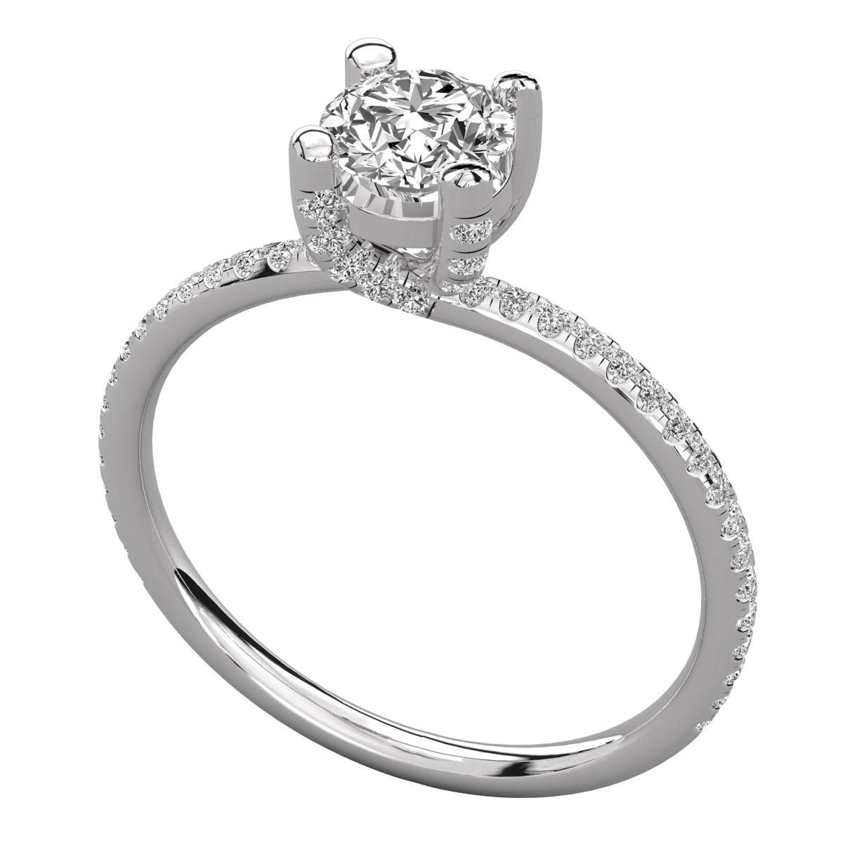 Keeva Jewels Round Diamond Micro Prong Set Solitaire Ring - KJR5074