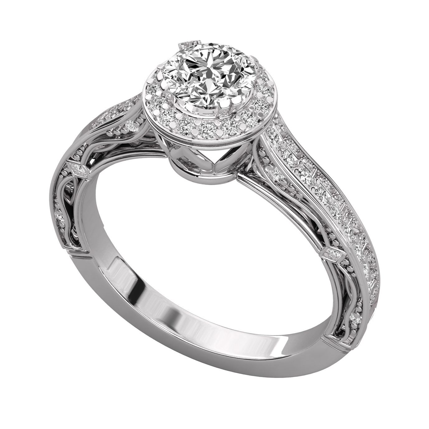 Keeva Jewels Round Diamond Halo Engagement Ring - KJR5195