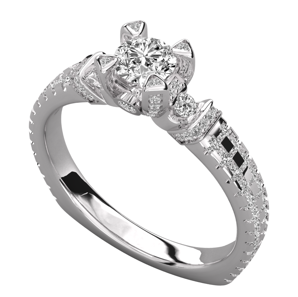 Keeva Jewels Round Diamond Designer Solitaire Ring - KJR5128