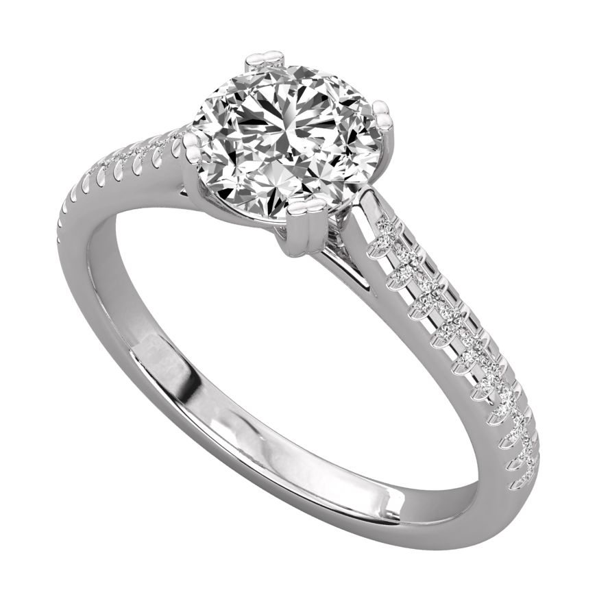 Keeva Jewels Round Diamond Micro Prong Set Solitaire Ring - KJR5072