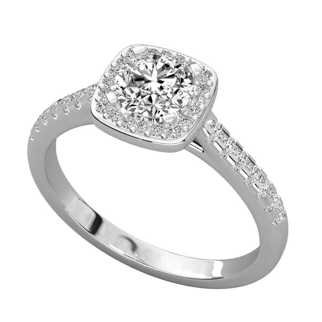 Keeva Jewels Round Diamond Halo Engagement Ring - KJR5092