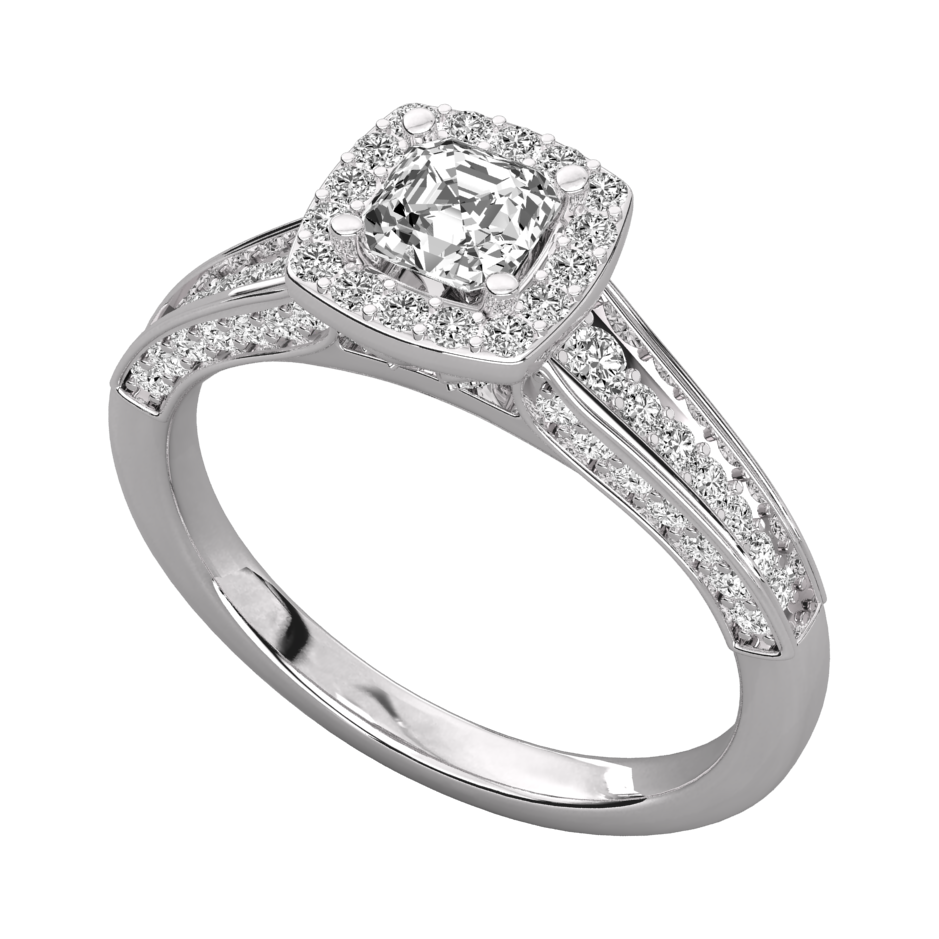 Keeva Jewels Round Diamond Square Halo Engagement Ring - KJR5116