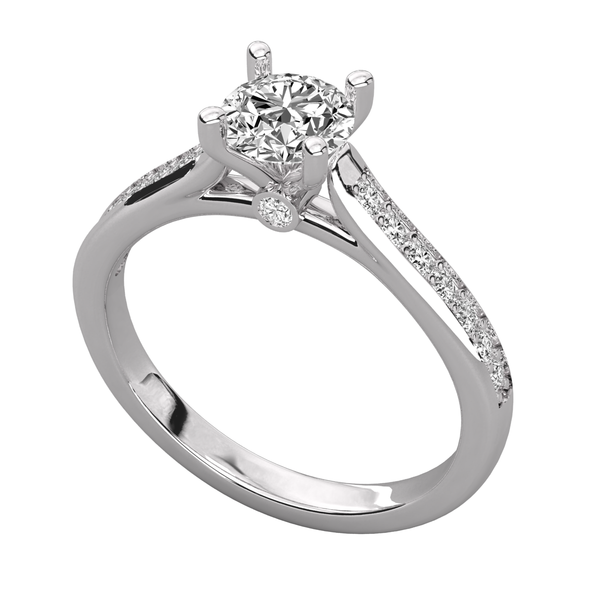 Keeva Jewels Round Diamond Lightwaight Prong Set Solitaire Ring - KJR5168