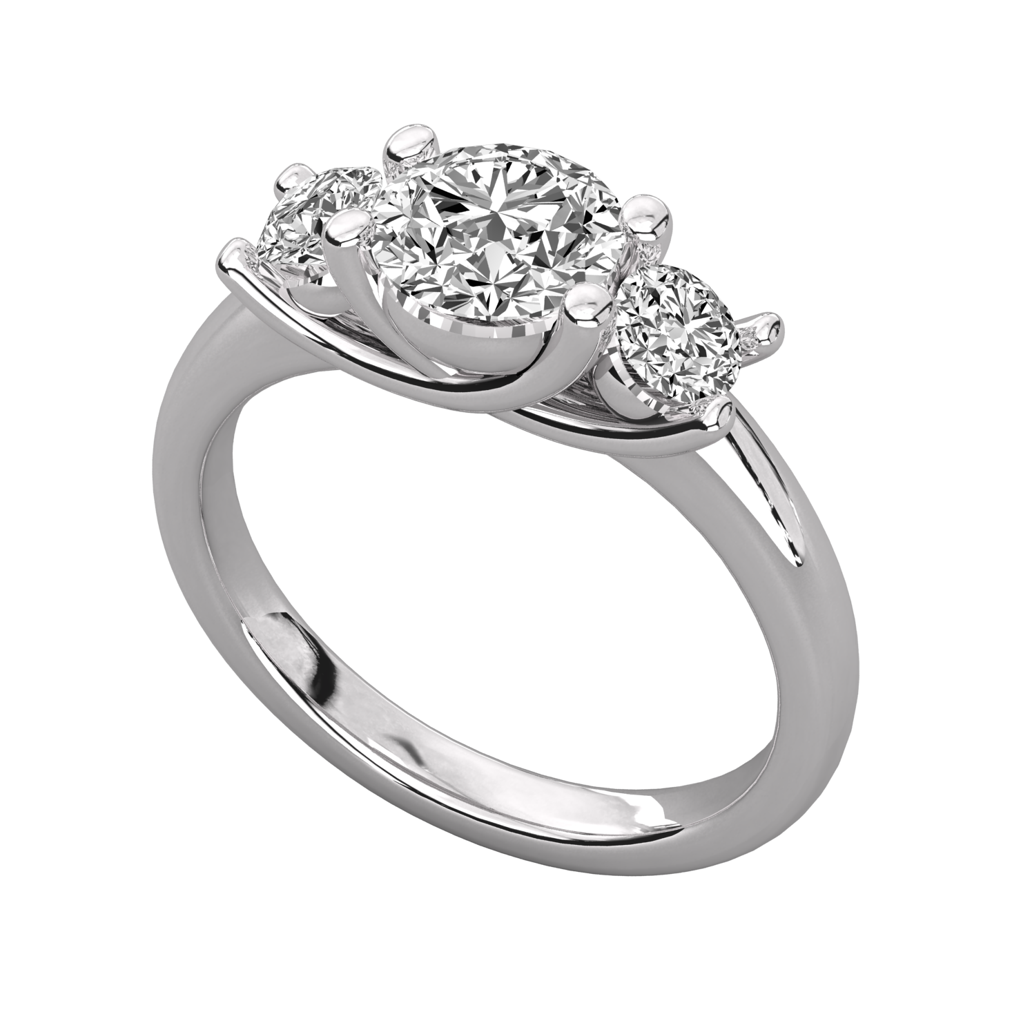 Keeva Jewels Round Diamond 3 Stone Wedding Band - KJR5038