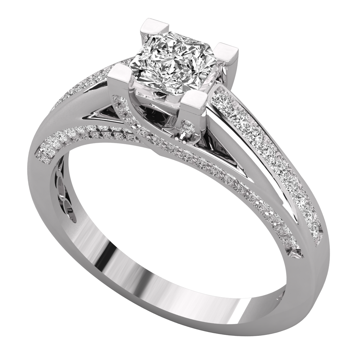 Keeva Jewels Princess Diamond Prong Set Solitaire Ring - KJR5122