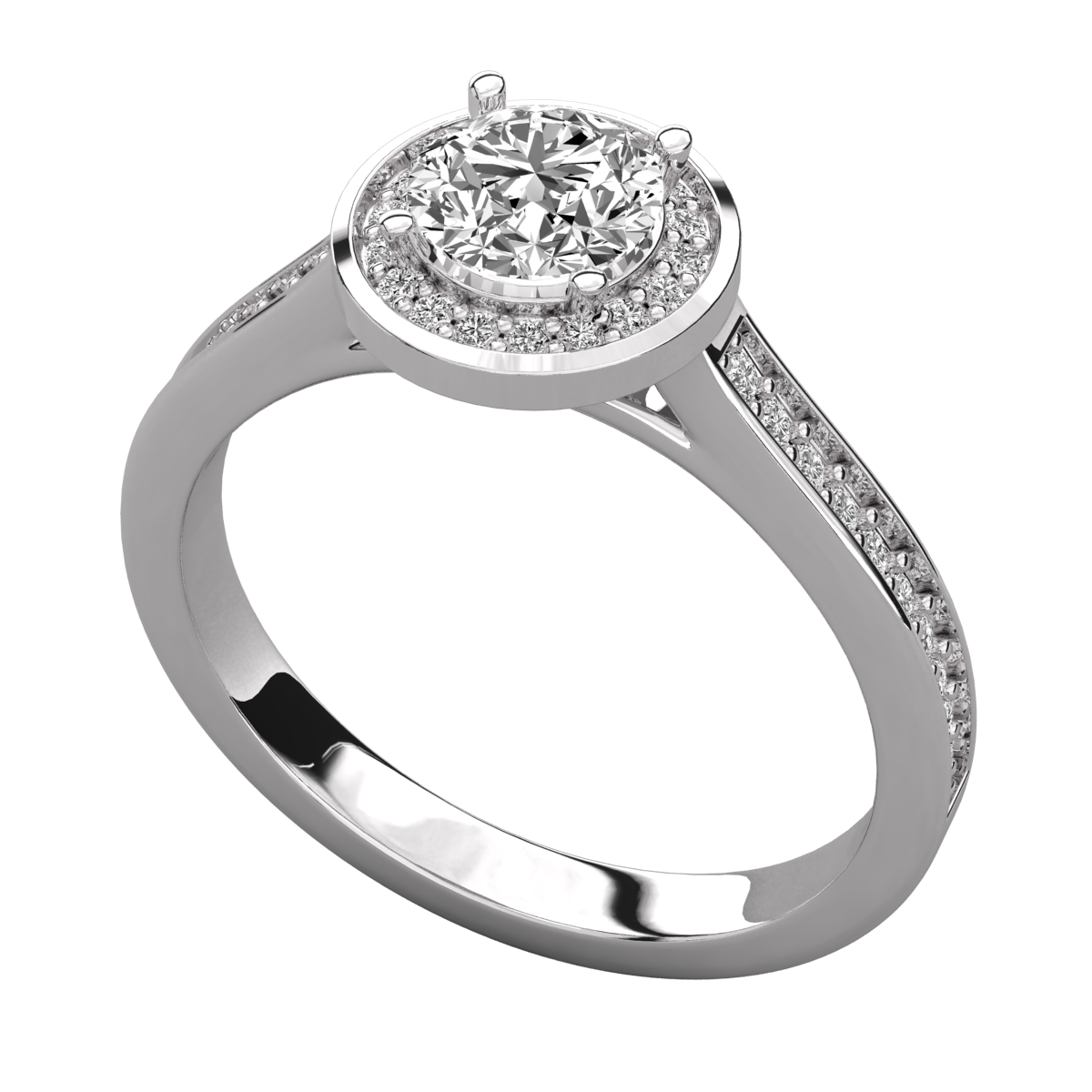 Keeva Jewels Round Diamond Prong Set Round Halo Engagement Ring - KJR5101