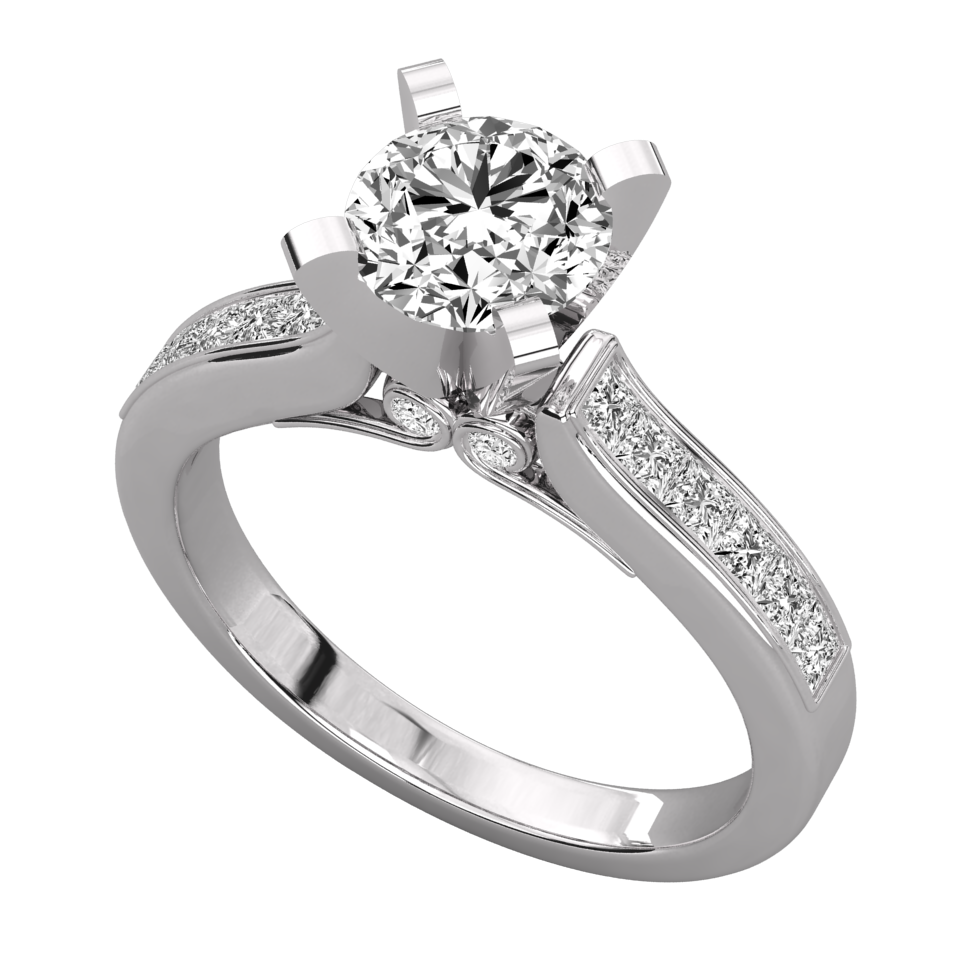 Keeva Jewels Round Cut Diamond Channel Set Solitaire Ring - KJR5079