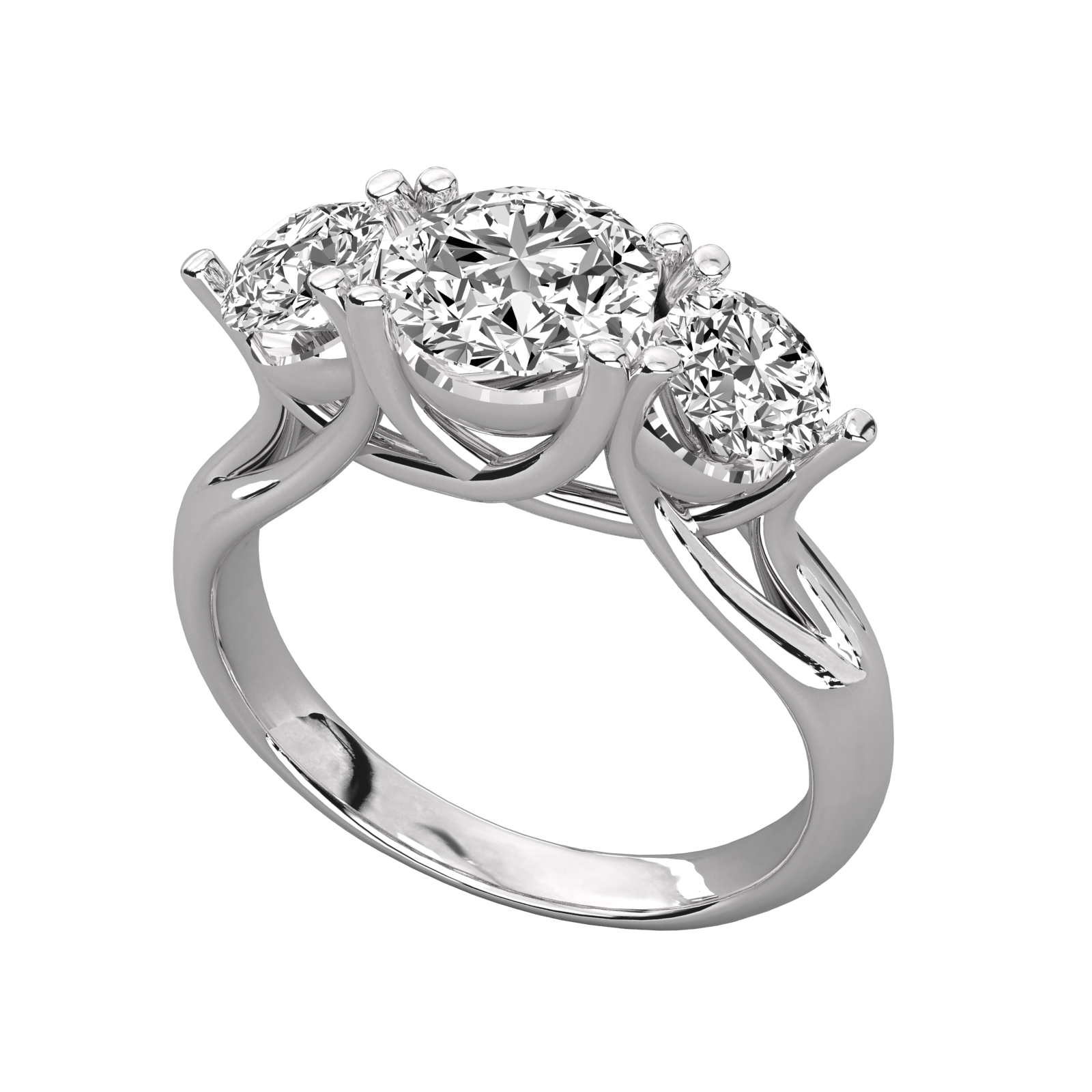 Keeva Jewels Round Cut Diamond 3 Stone Wedding Band - KJR5036