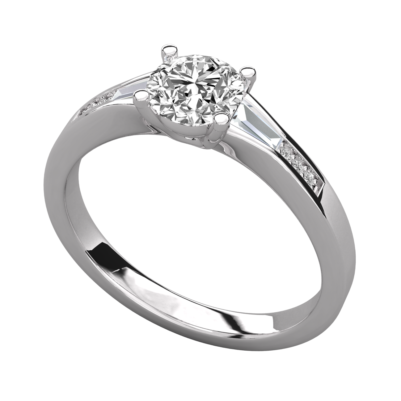 Keeva Jewels Round Diamond And Tapper bugget Designer Solitaire Ring - KJR5167