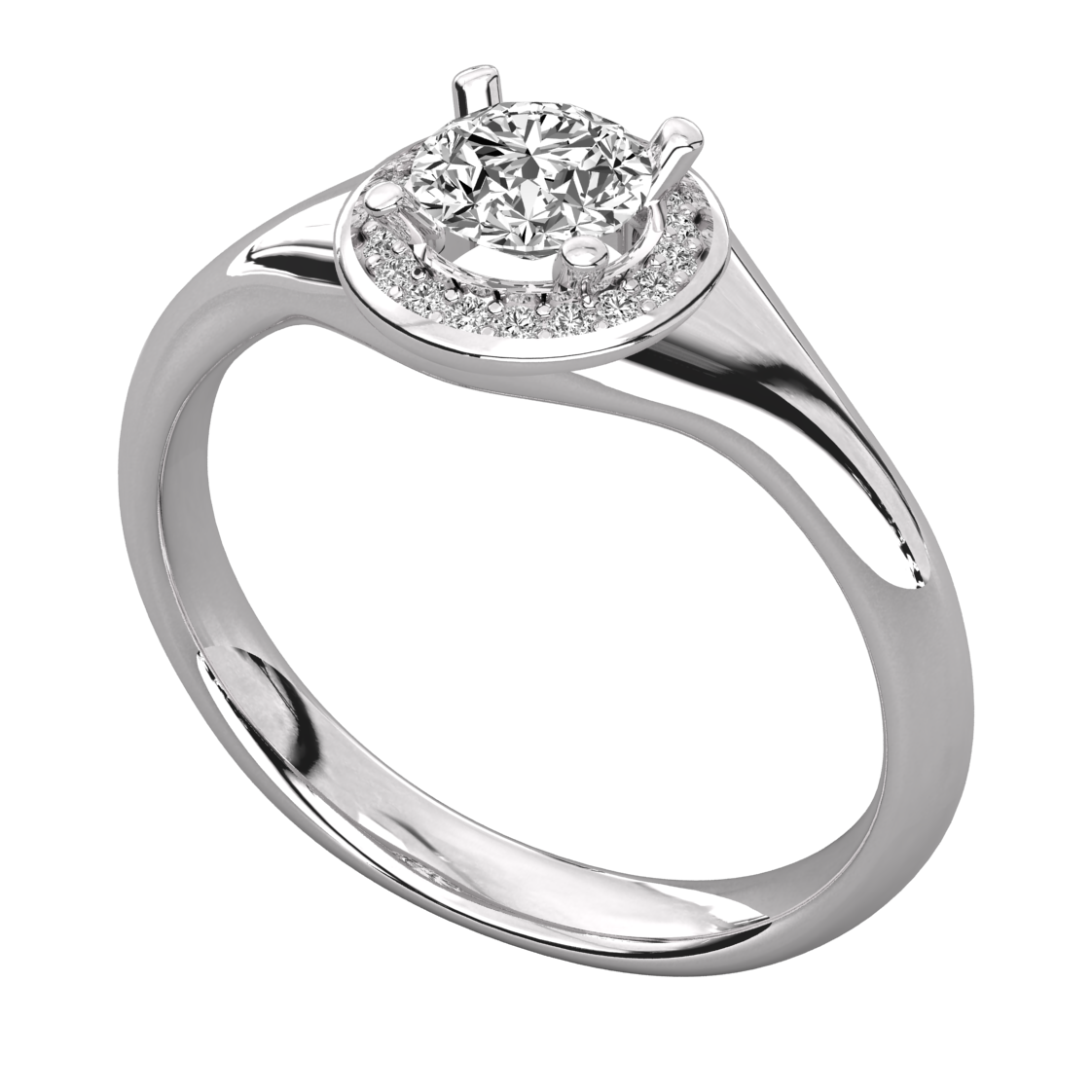 Keeva Jewels Round Diamond Halo Engagement Ring - KJR5105