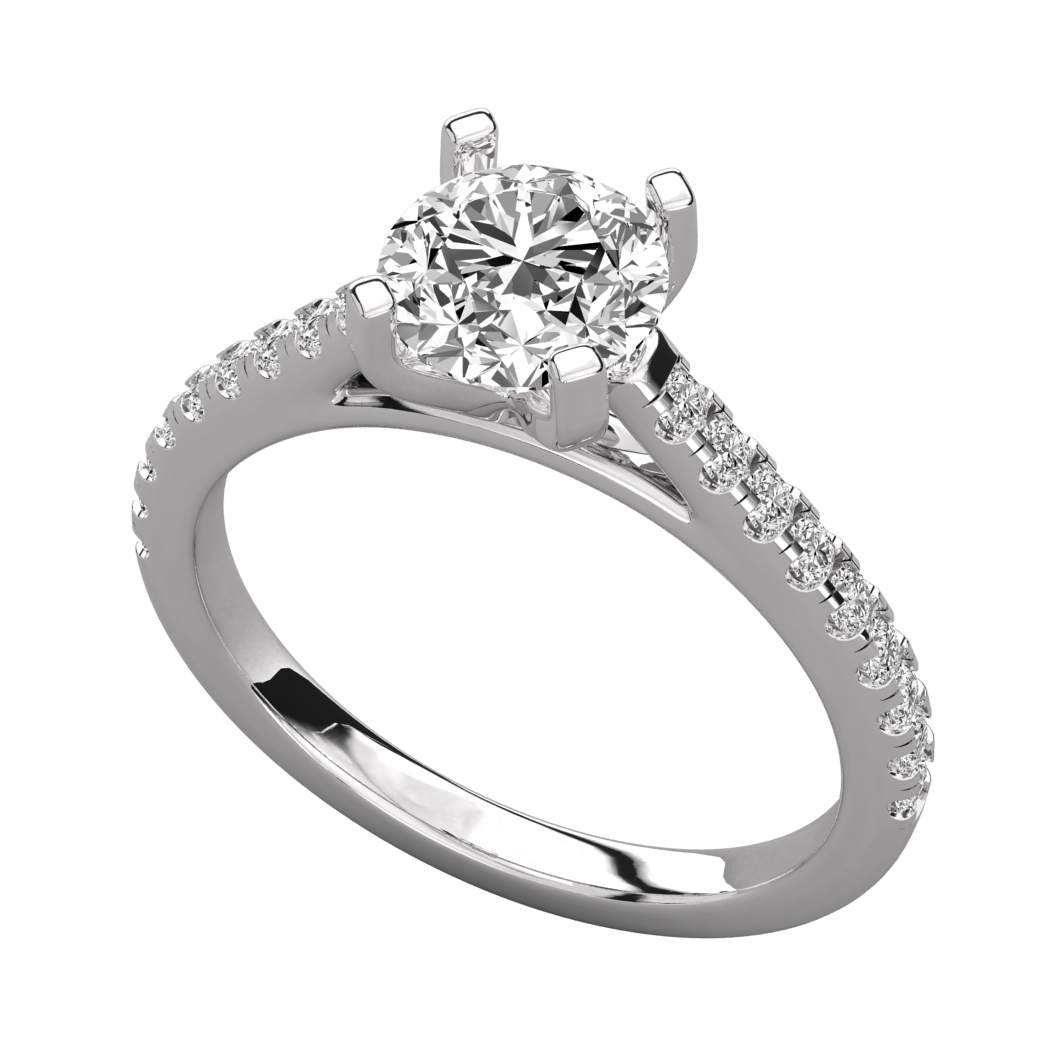 Keeva Jewels Round Diamond Micro prong Set Solitaire Ring - KJR5158