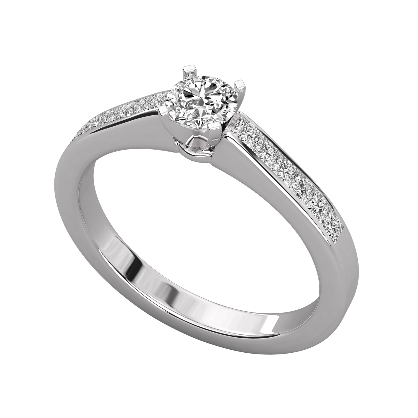 Keeva Jewels Round Cut Diamond And Princess Cut Diamond Solitaire Ring - KJR5069