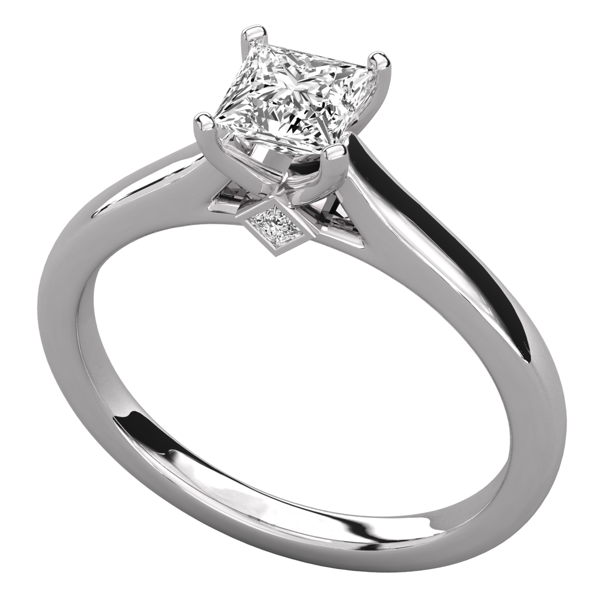 Keeva Jewels Princess Cut Diamond Solitaire Ring - KJR5180