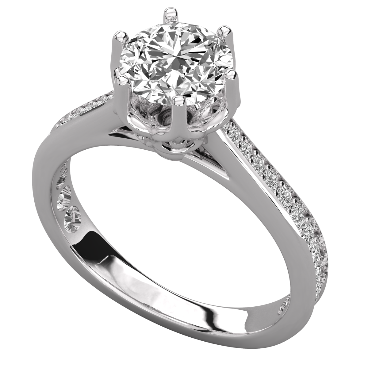 Keeva Jewels Round Diamond Designer Solitaire Wedding Ring - KJR5182