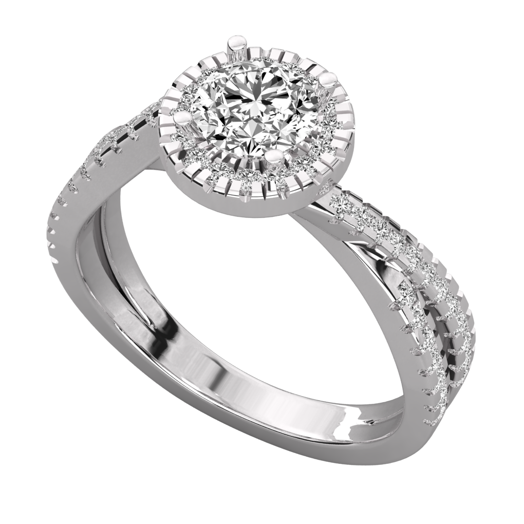 Keeva Jewels Round Diamond Solitaire Halo Wedding Band - KJR5133