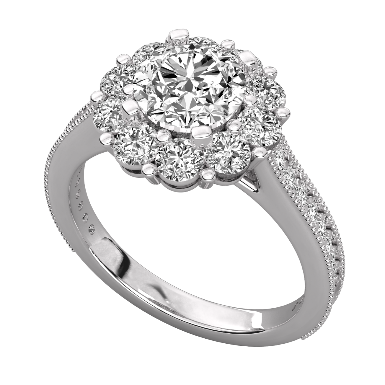 Keeva Jewels Round Diamond Halo Engagement Ring - KJR5086