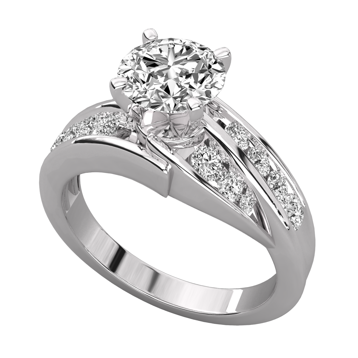 Keeva Jewels Round Diamond Two Shank Solitaire Engagement Ring - KJR5230