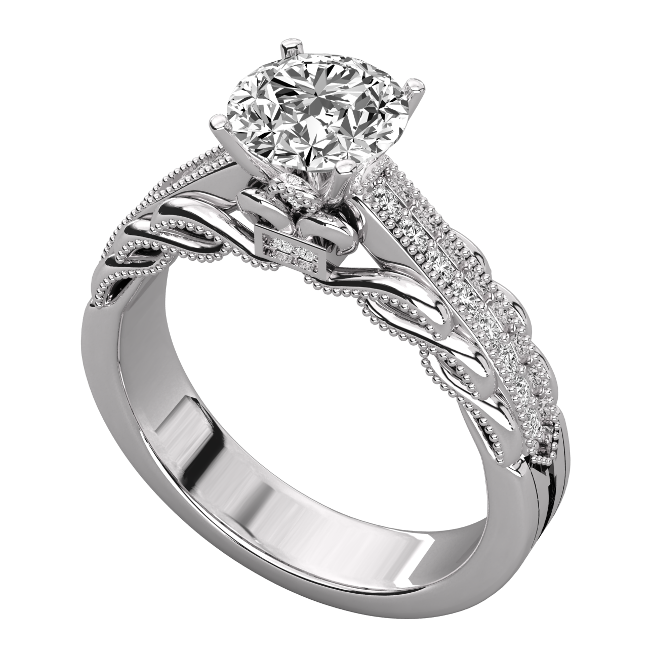 Keeva Jewels Round Diamond Loop Round Engagement Ring - KJR5188