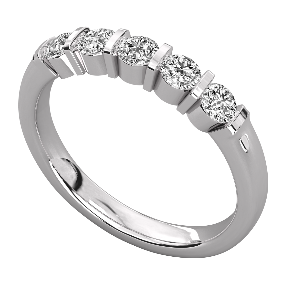 Keeva Jewels Round Diamond 5 Stone Wedding Band - KJR5217