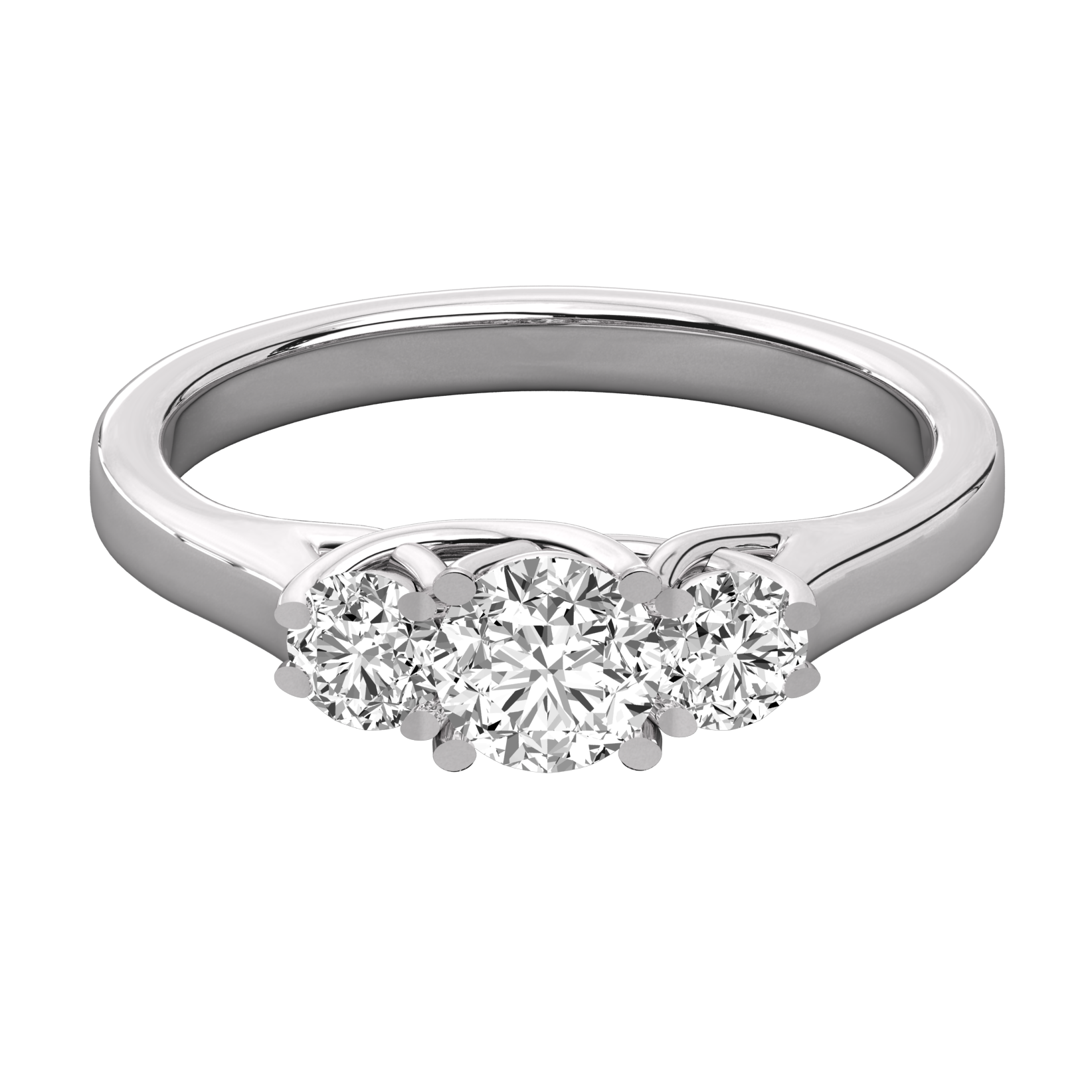 Keeva Jewels Round Cut Diamond 3 Stone Wedding Band - KJR5052