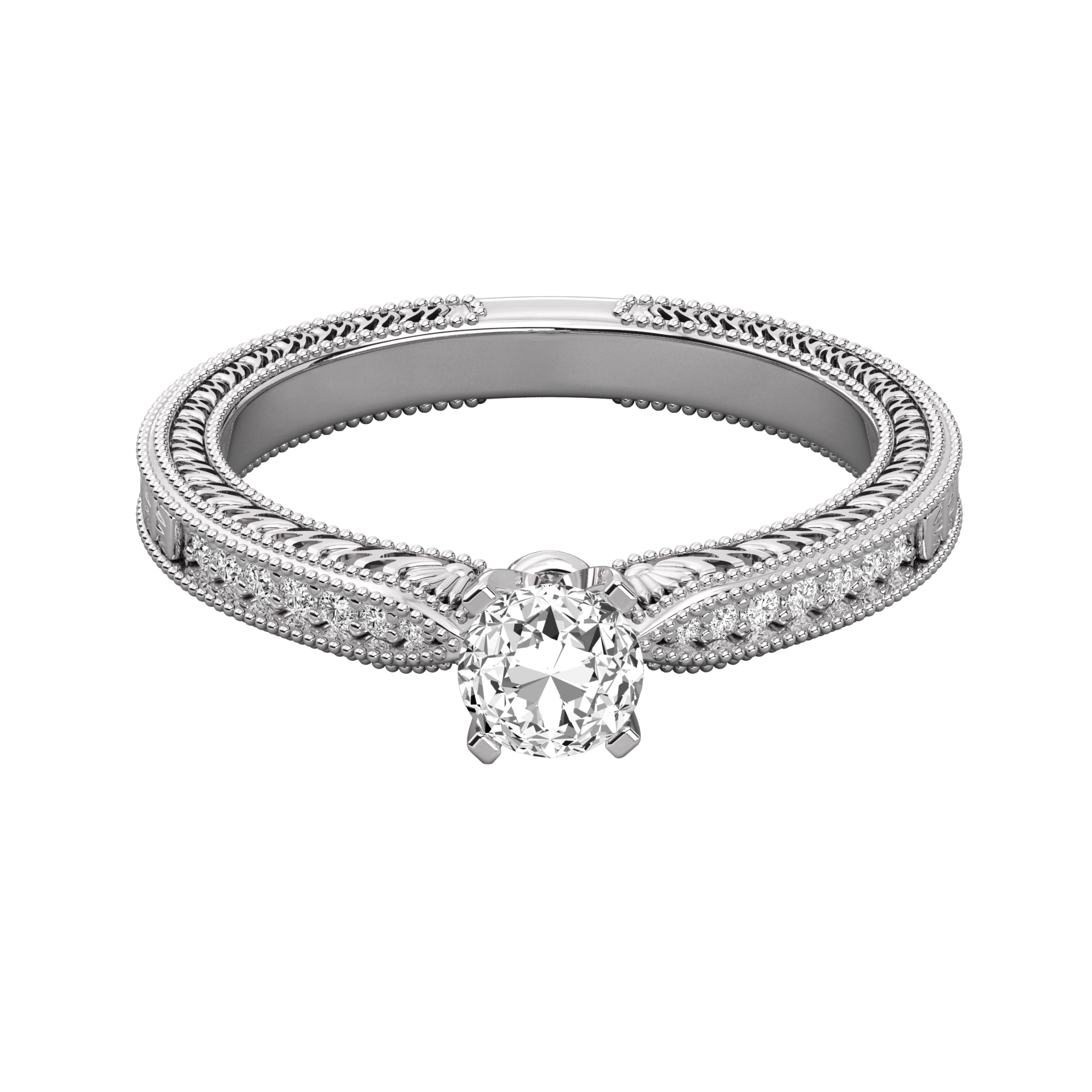 Keeva Jewels Round Cut Diamond Edwardian Style Engagement Ring - KJR5068