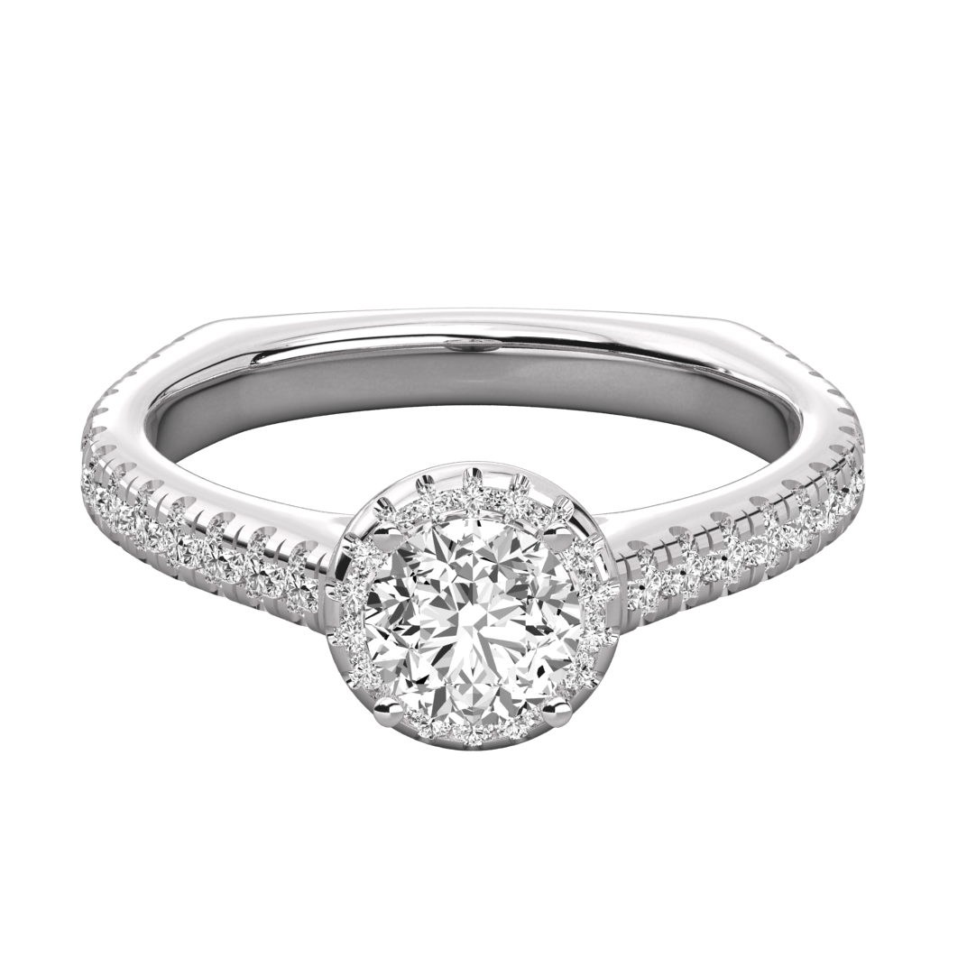 Keeva Jewels Round Cut Diamond Cluster Halo Engagement Ring - KJR5097