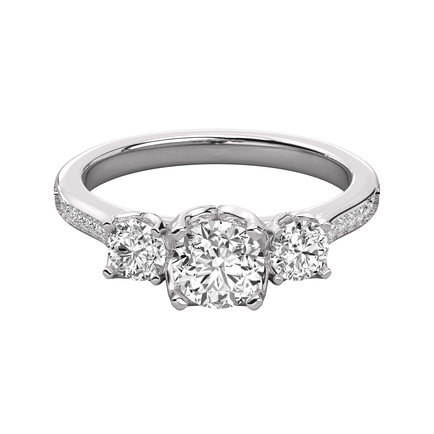 Keeva Jewels Round Cut Diamond 3 Stone Engagement Ring - KJR5035