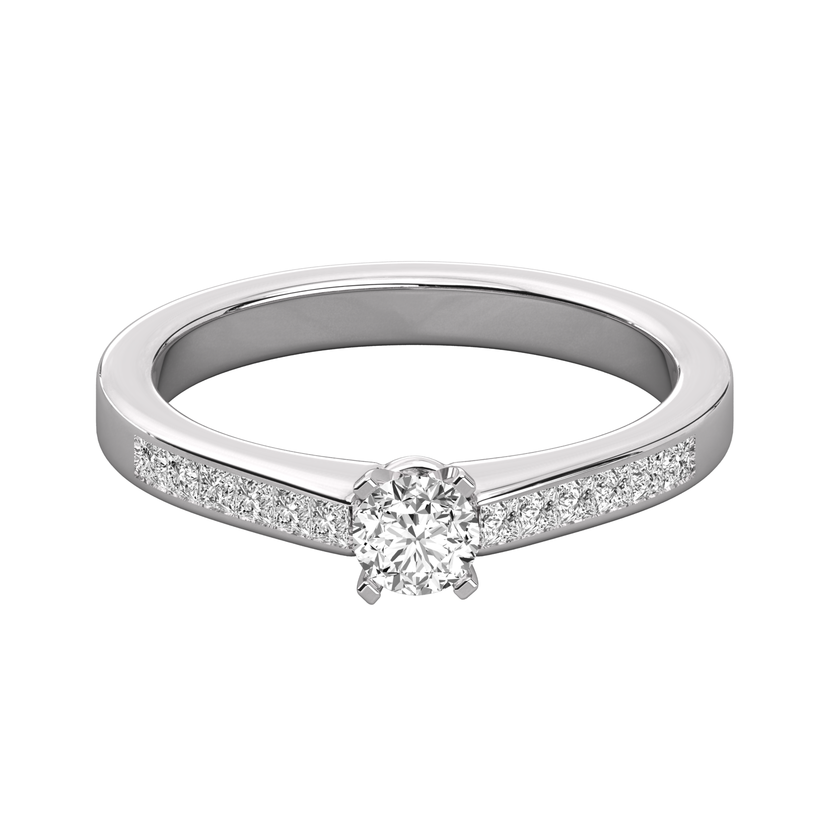 Keeva Jewels Round Cut Diamond And Princess Cut Diamond Solitaire Ring - KJR5069