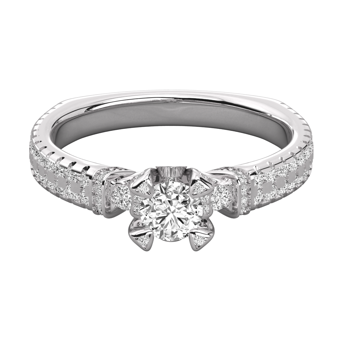 Keeva Jewels Round Diamond Designer Solitaire Ring - KJR5128