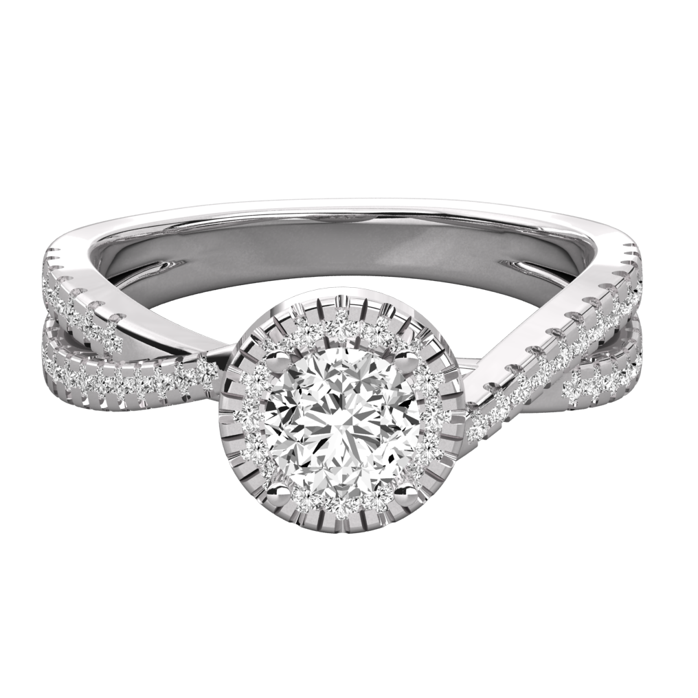 Keeva Jewels Round Diamond Solitaire Halo Wedding Band - KJR5133