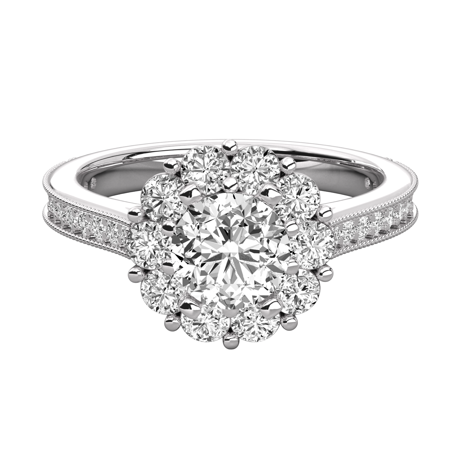 Keeva Jewels Round Diamond Halo Engagement Ring - KJR5086